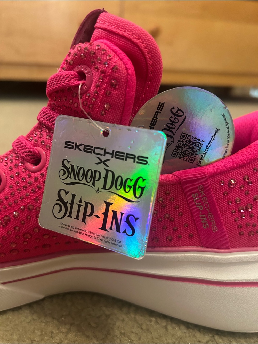 Skechers x Snoop Dogg Women’s Slip-Ins: Snoop One-Rhine-Stoned *Pink* - Picture 7 of 8